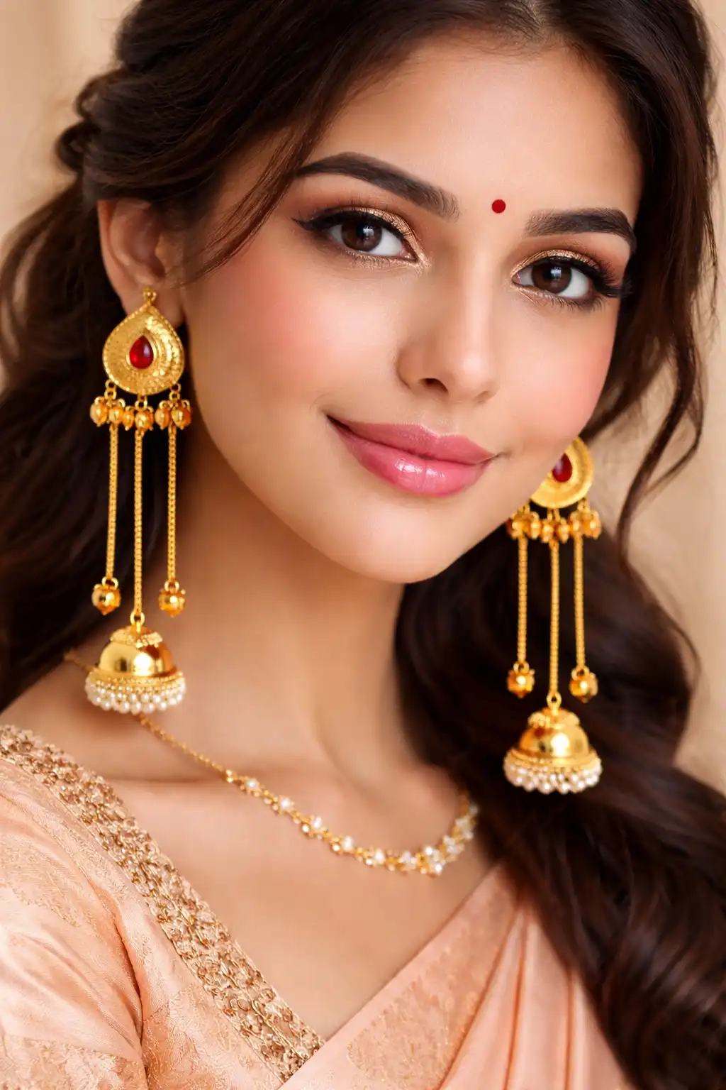 Golden Cascade Heart Jhumka ✨ 2