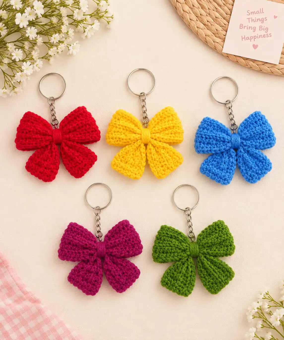Crochet Bow Keychains 