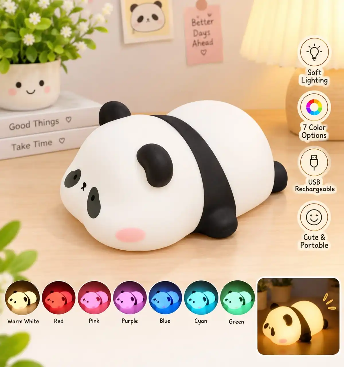 Cute Laying Panda Lamp