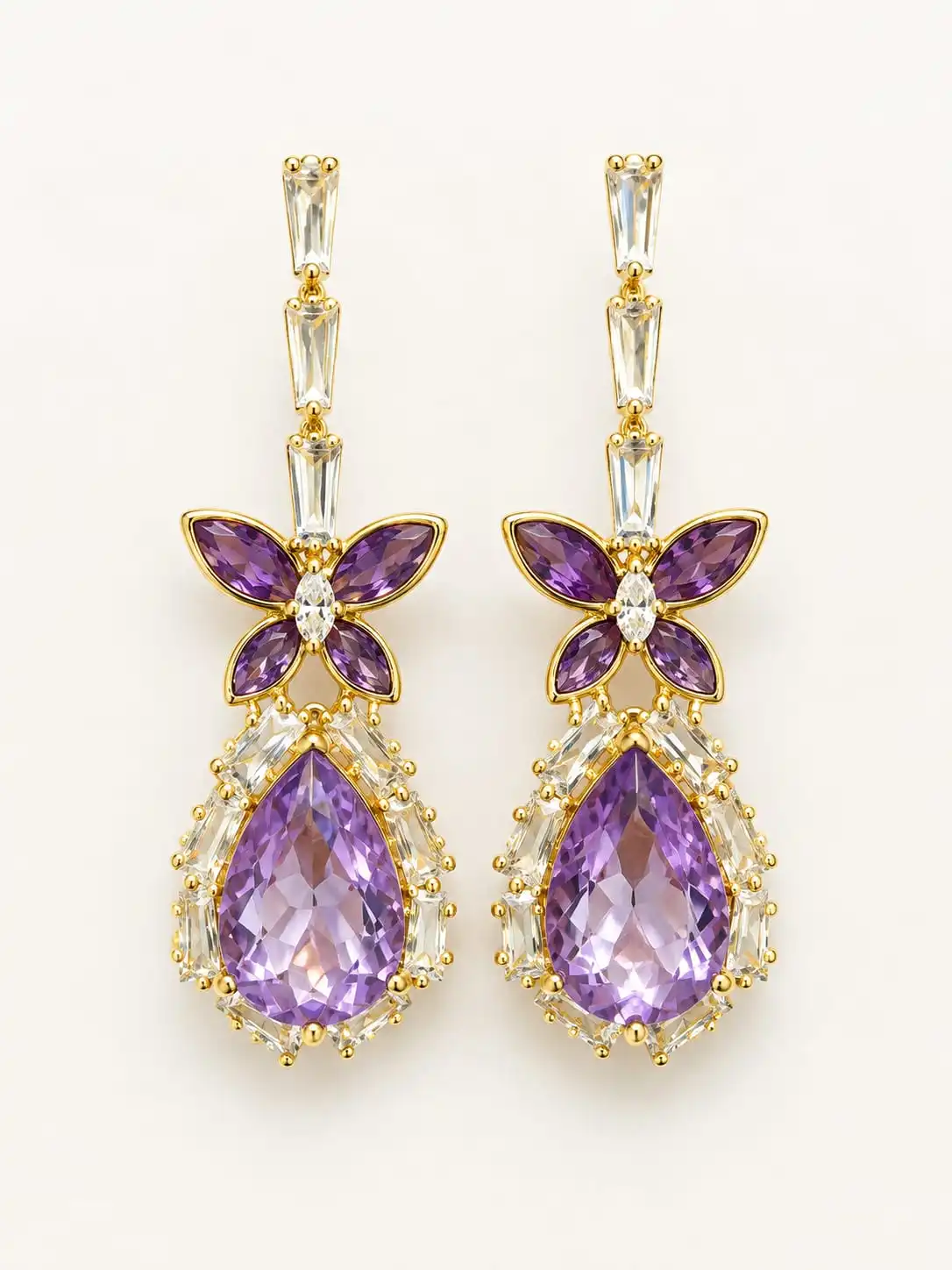 Crystal Teardrop Chandelier Earring. 2