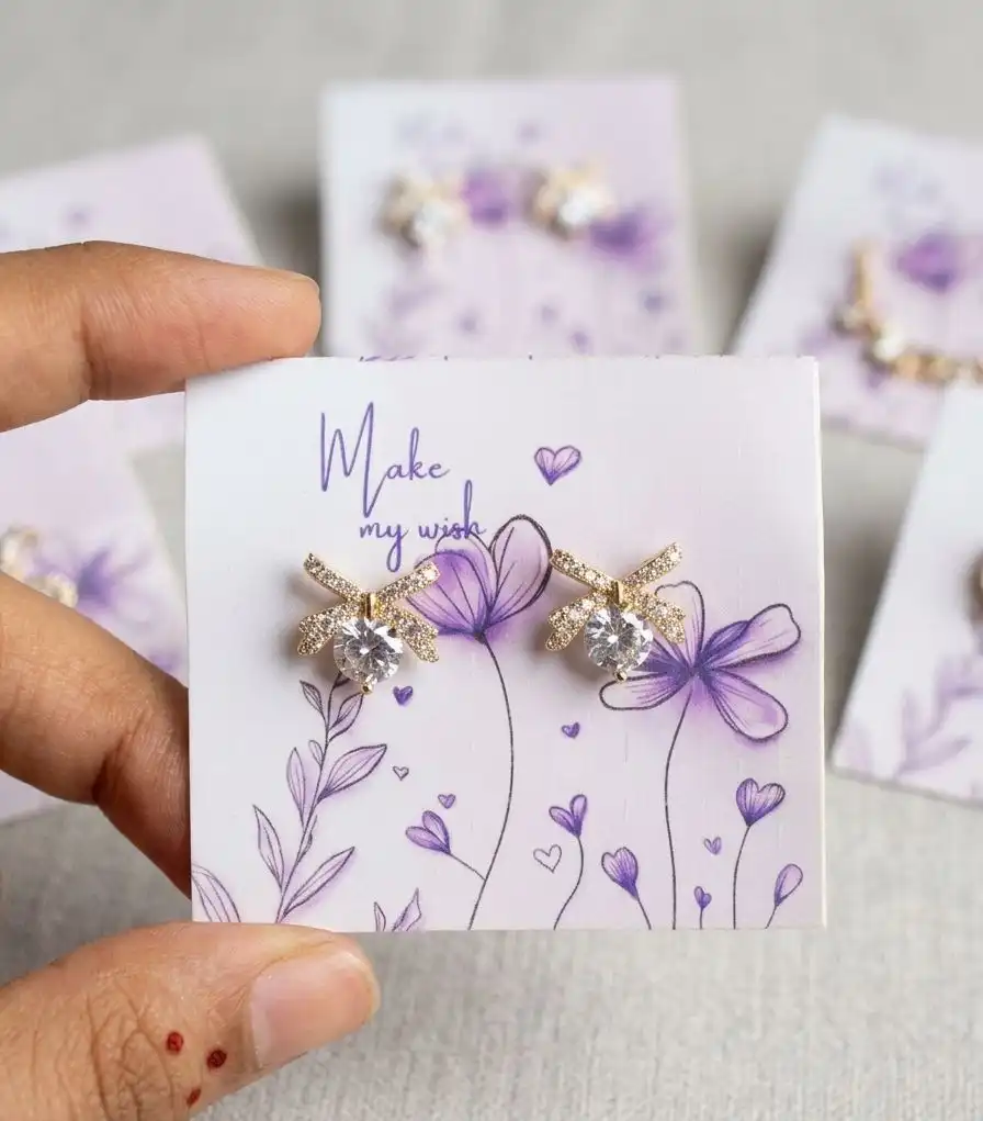 Elegant Crystal Bow Earrings 1