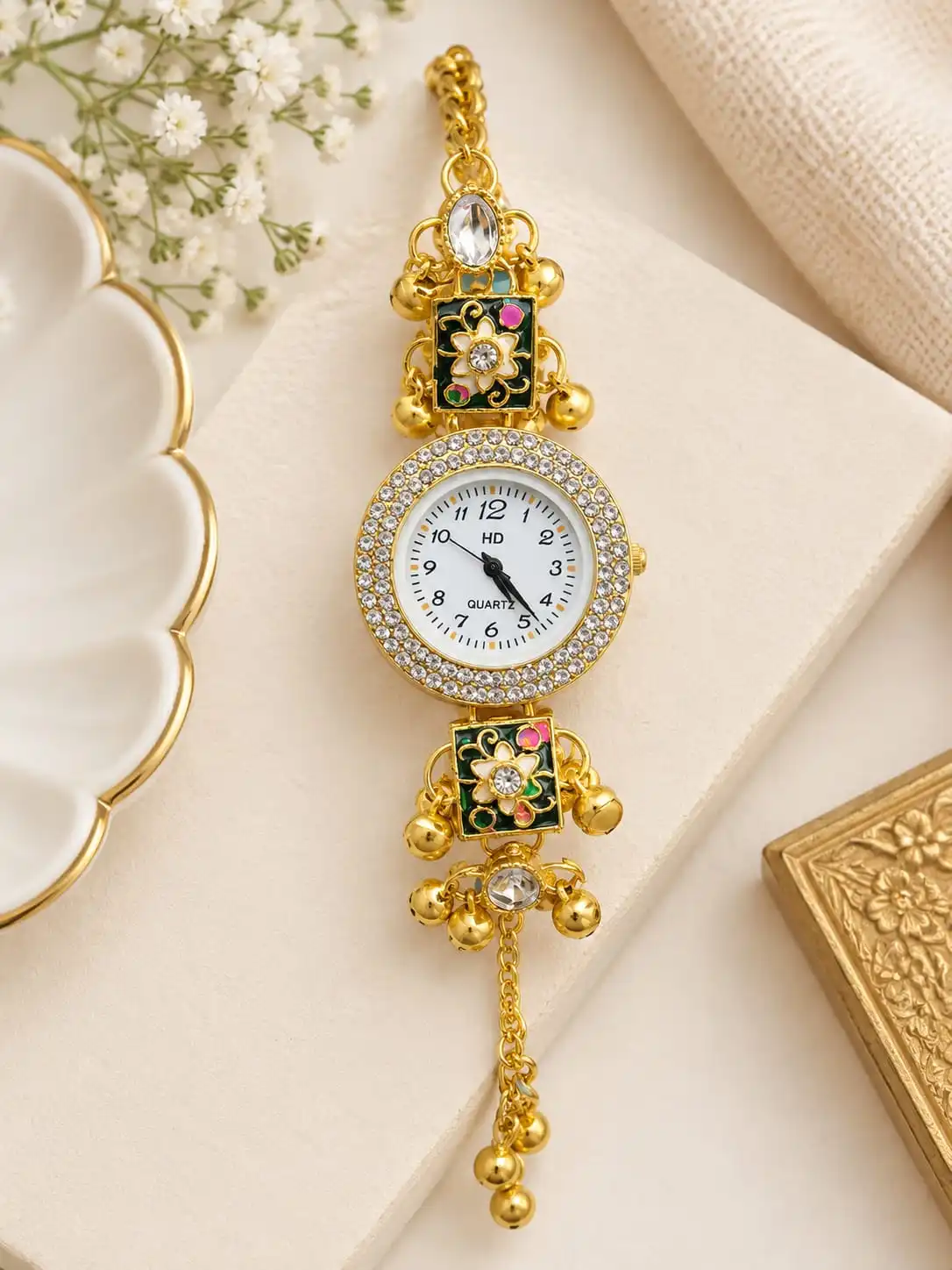 Anti-Tarnish Kundan Kashmiri Watch. 1