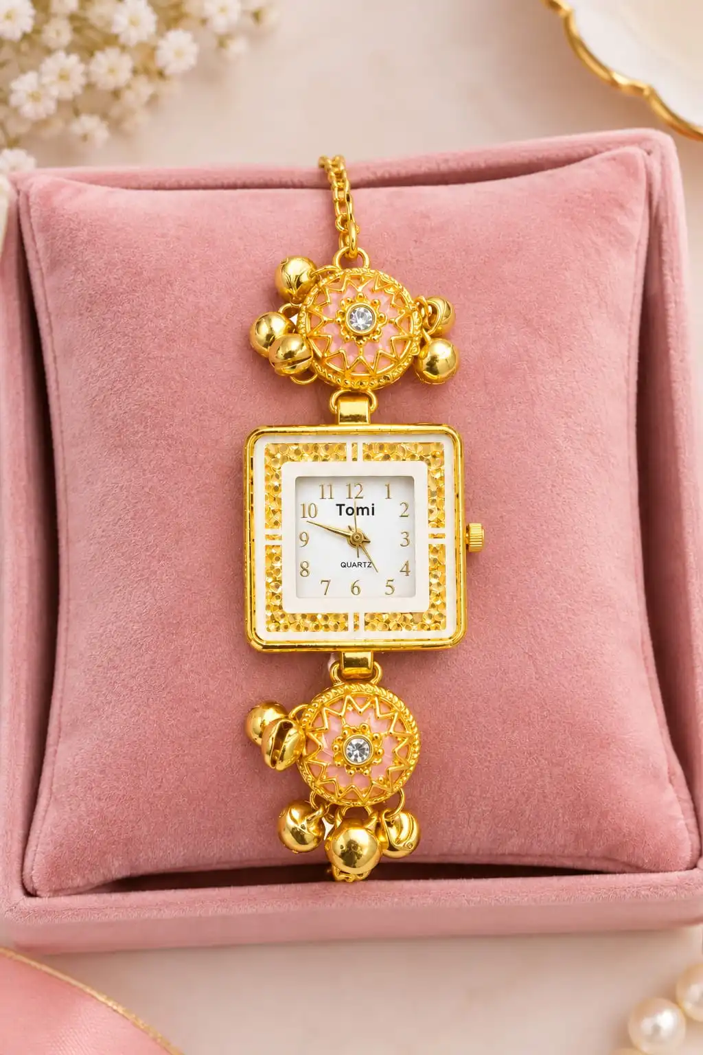 Anti-Tarnish Square Kashmiri Watch. 1