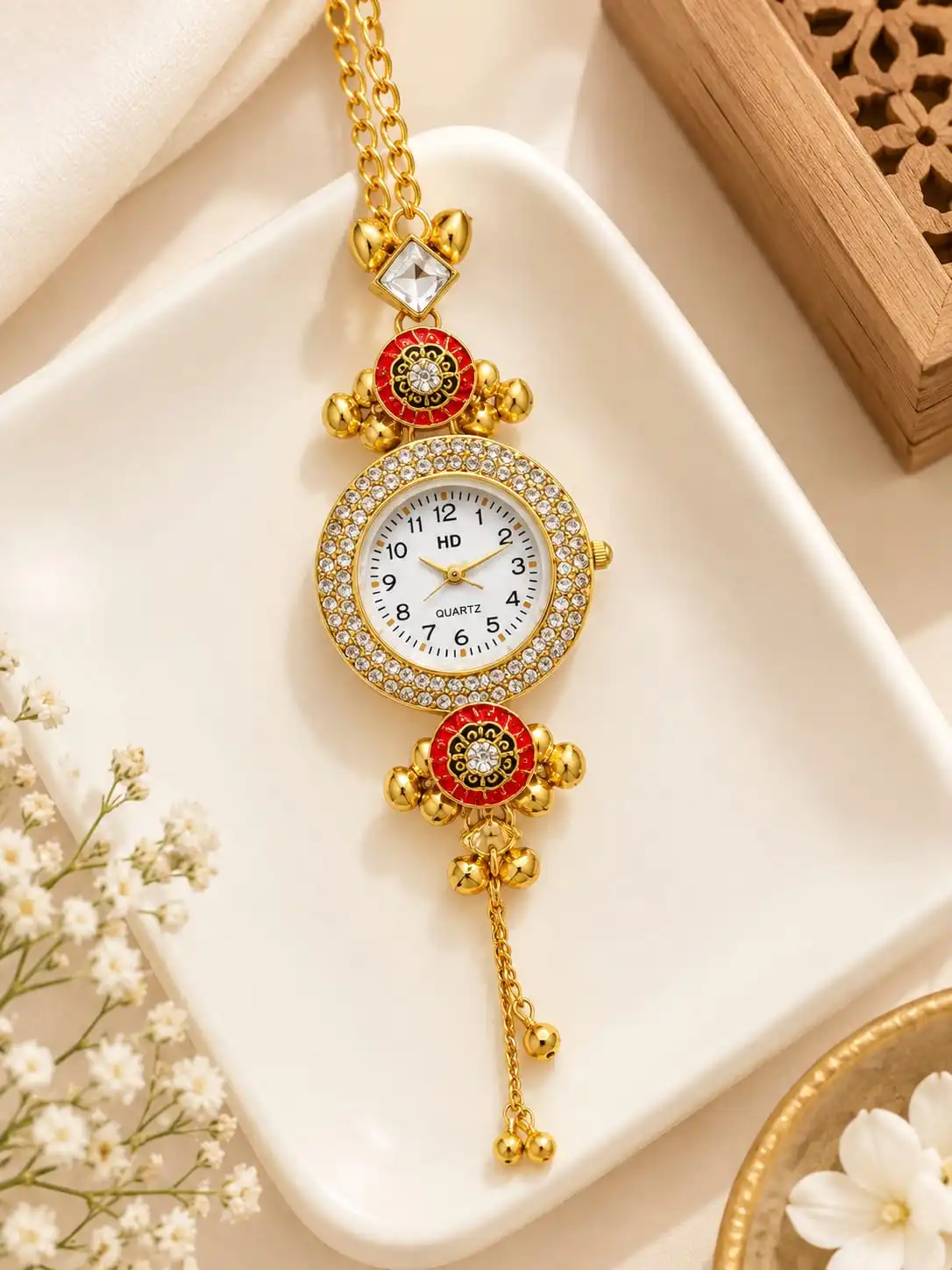 Anti-Tarnish Royal Red Kashmiri Watch . 1