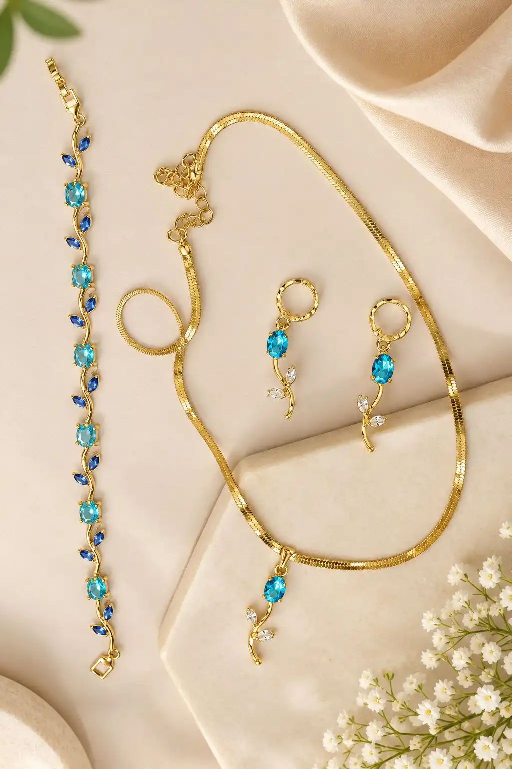 Anti-Tarnish Tulip Jewellery Set. 2