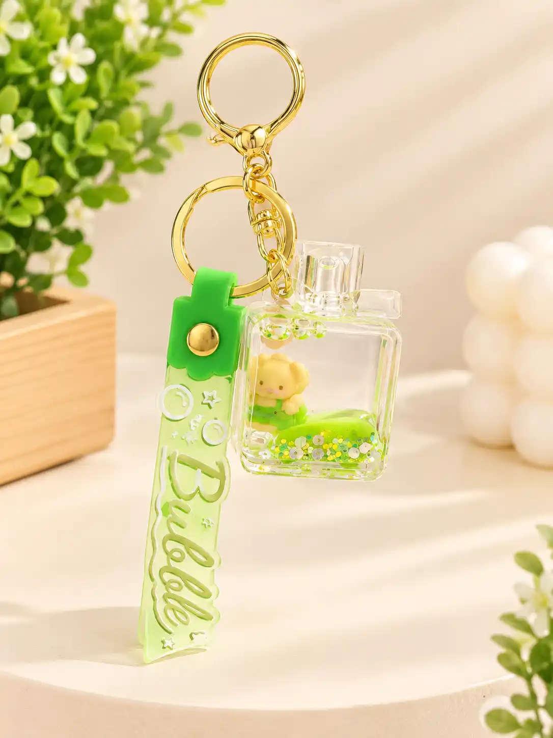 Viral Cute Bear Liquid Floating Keychain 1