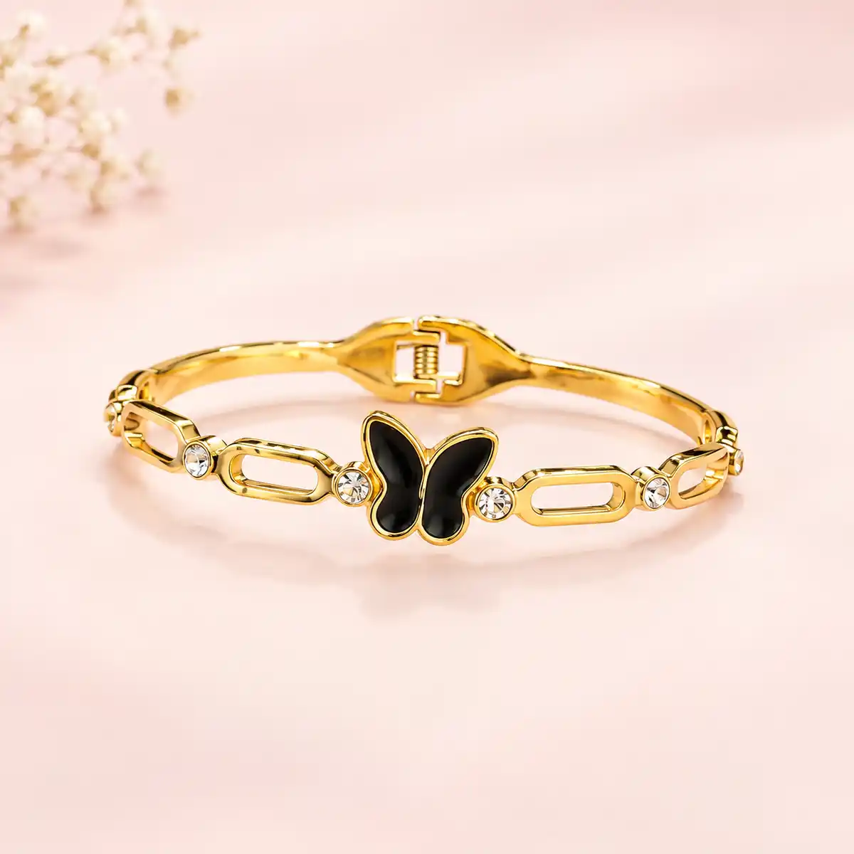 Name: Golden Black Stone Designer Bracelet 1
