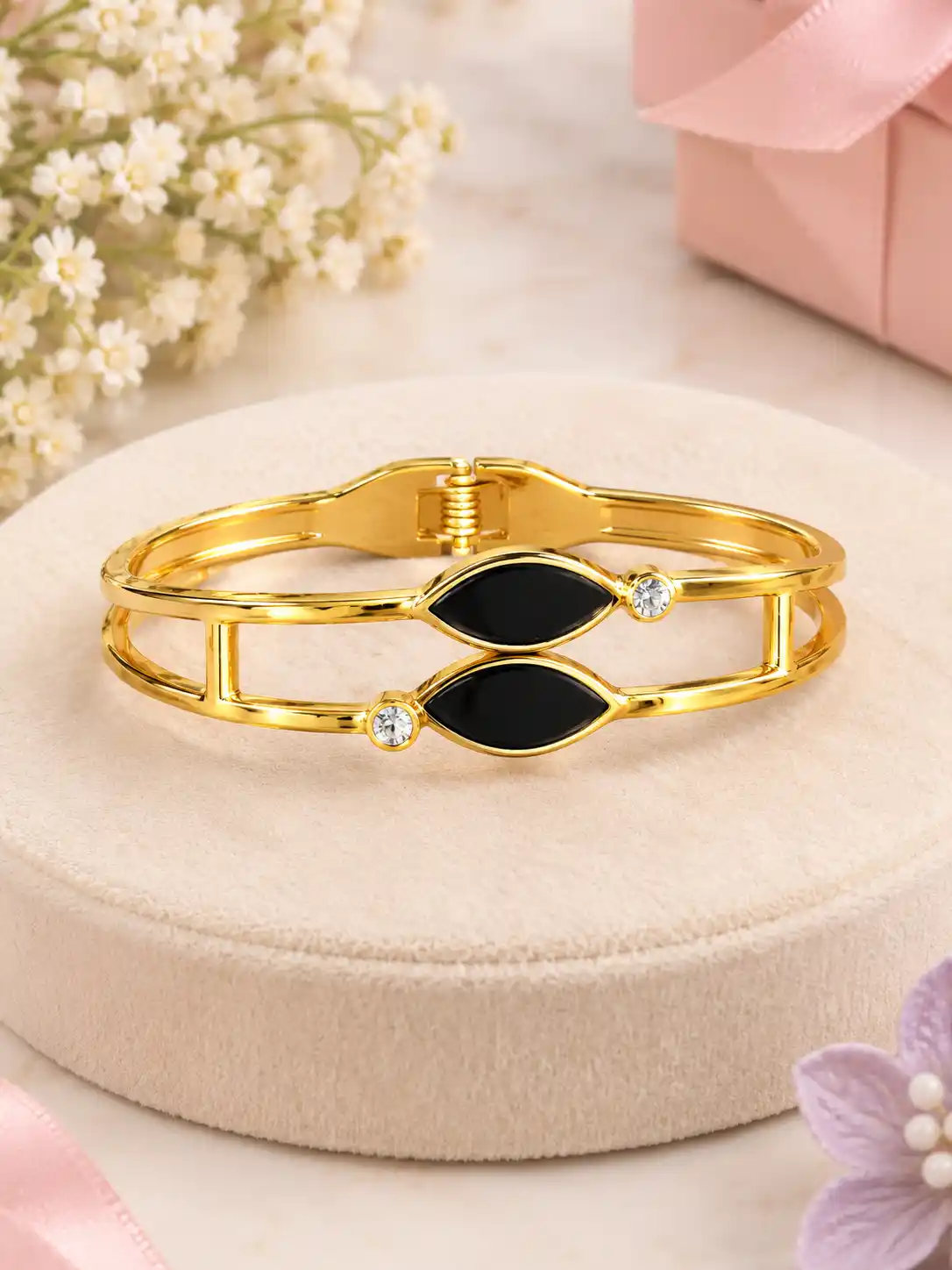 Name: Golden Black Stone Designer Bracelet 2