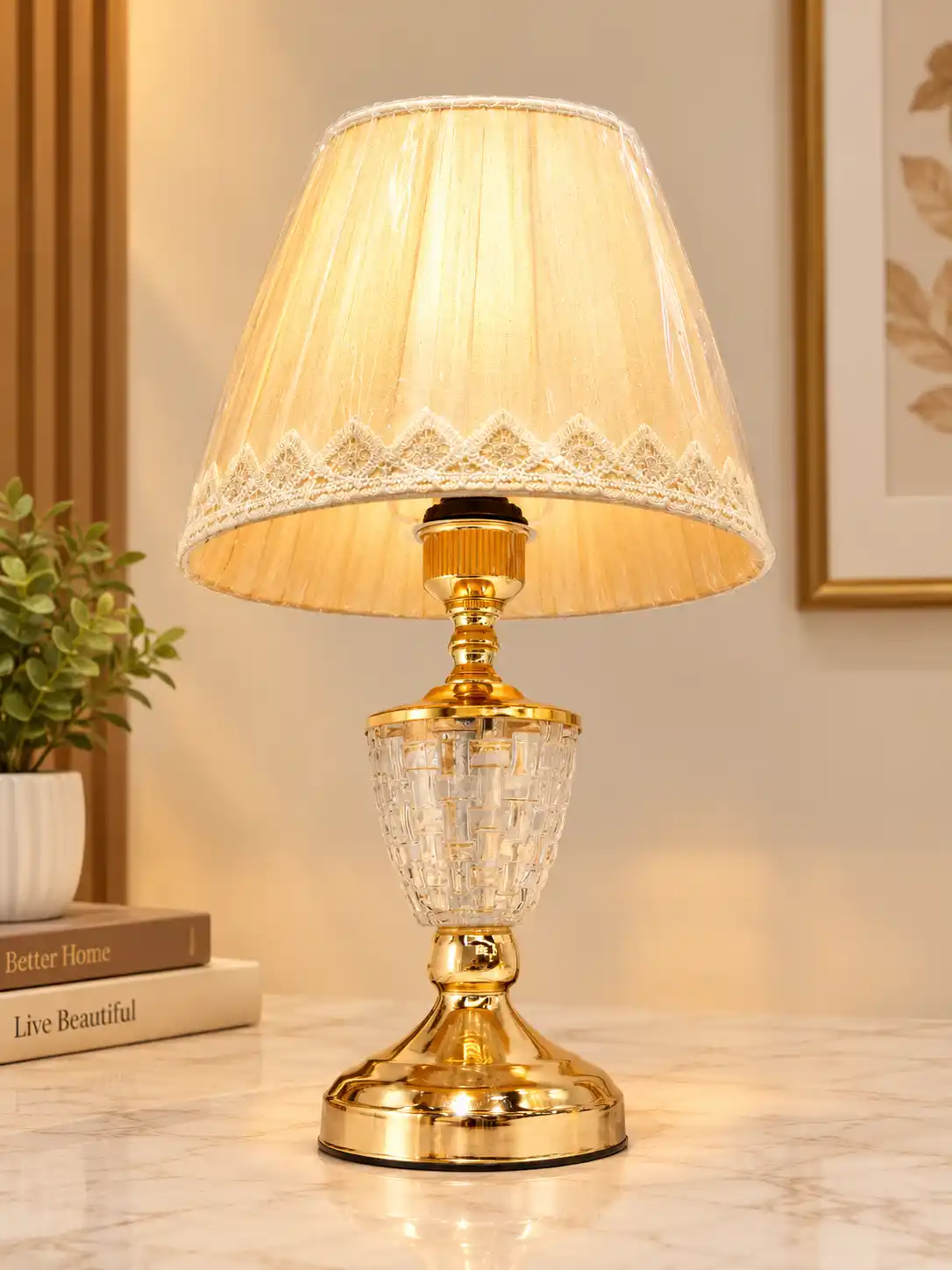 Elegant Crystal Gold Table Lamp 1