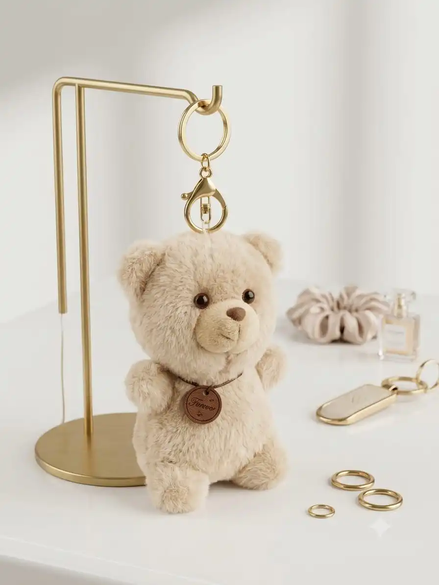 Cute Teddy Bear Plush Keychain 1
