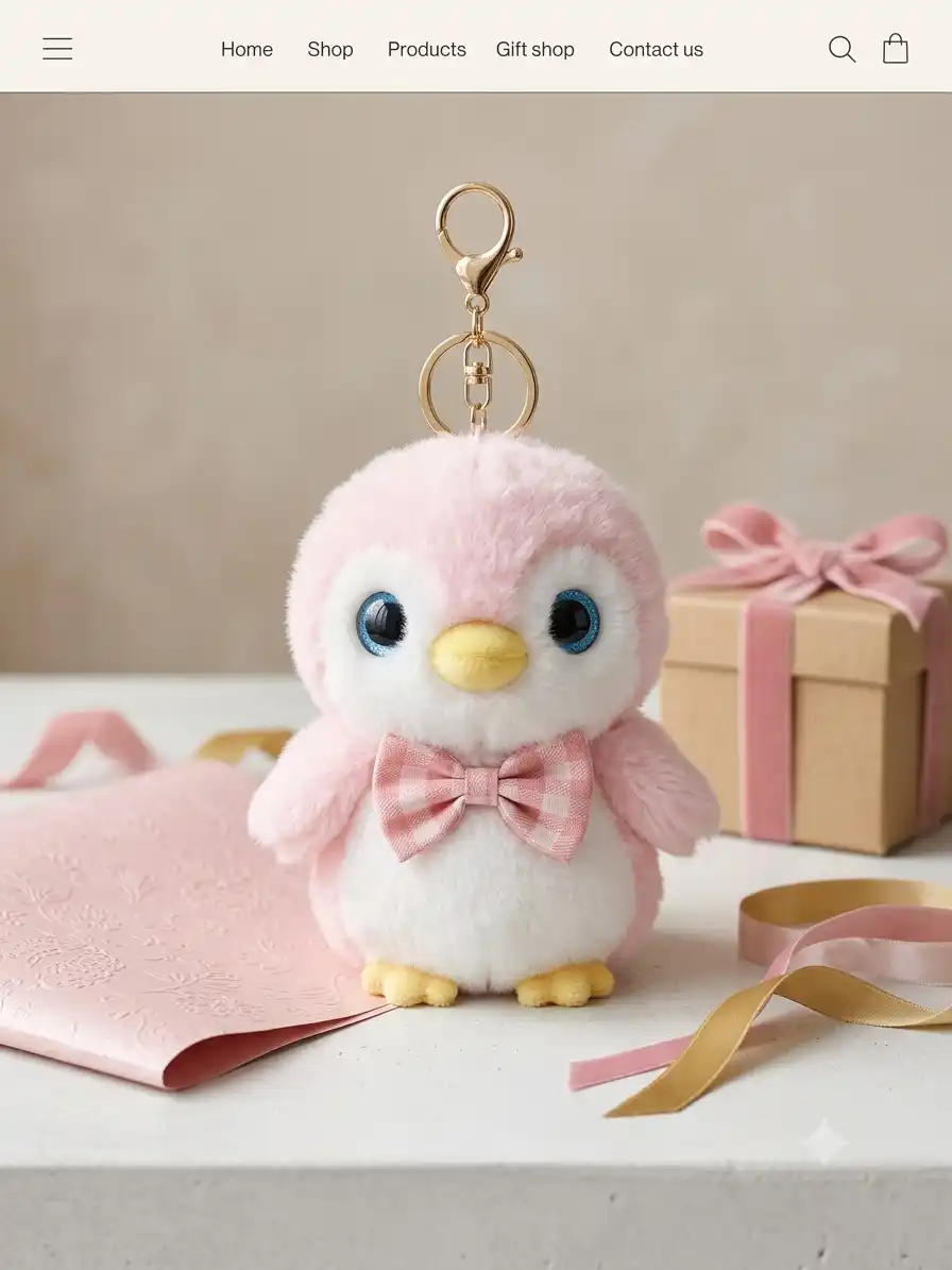 Cute Penguin Plush Keychain 1