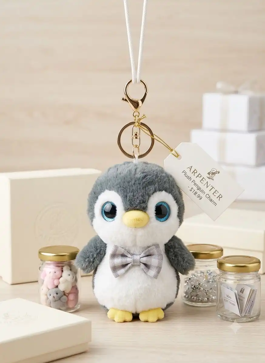 Cute Penguin Plush Keychain 2