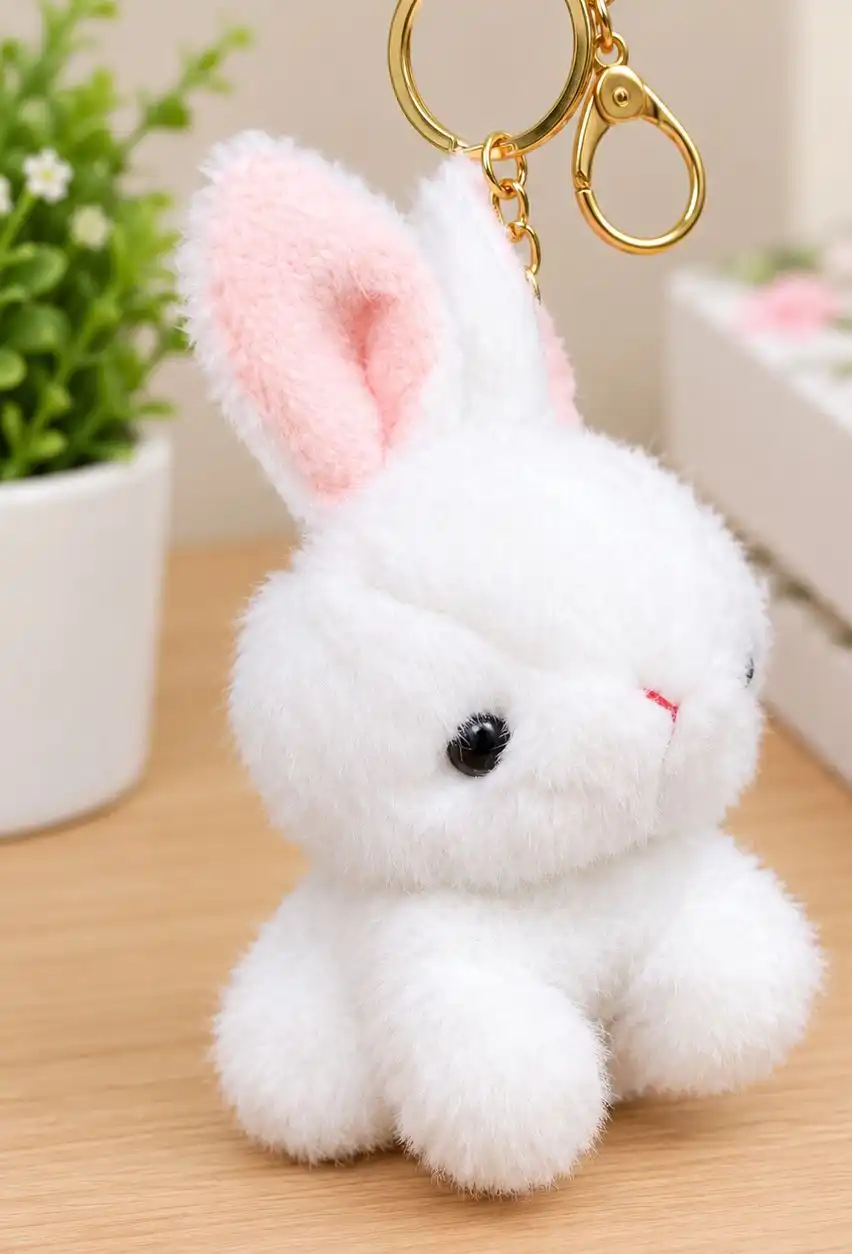 Cute Bunny Plush Keychain 1