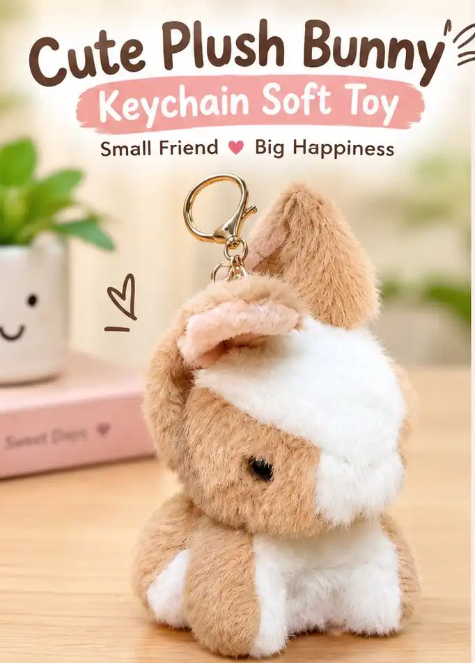 Cute Bunny Plush Keychain 3