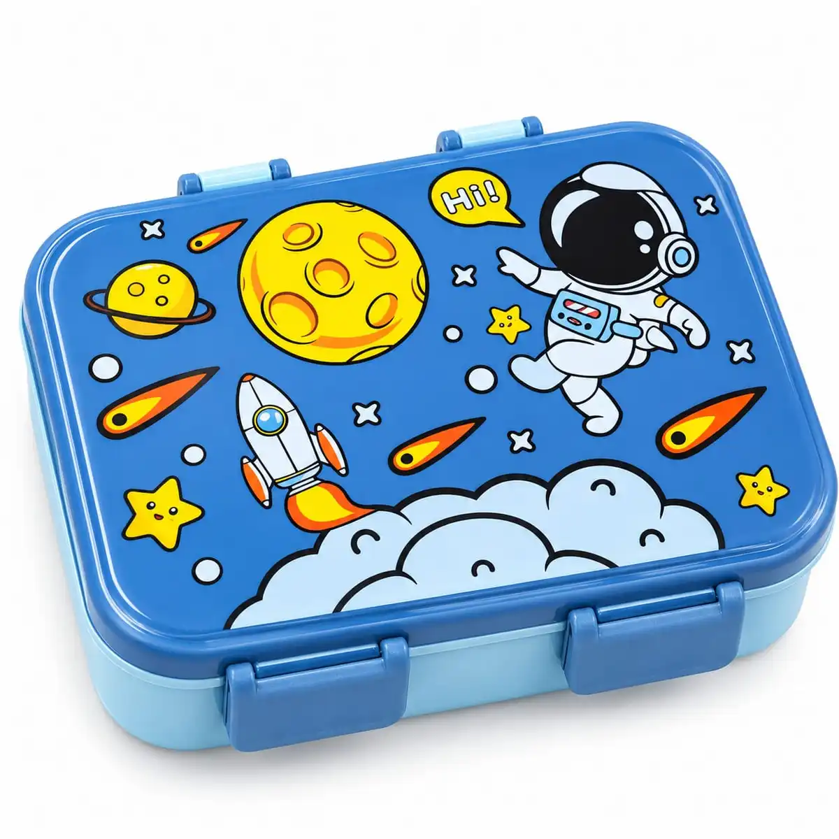  Cute  Multi-Compartment Kids Lunch Box with Spoon & Fork  3
